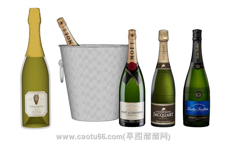 香槟酒瓶冰桶模型