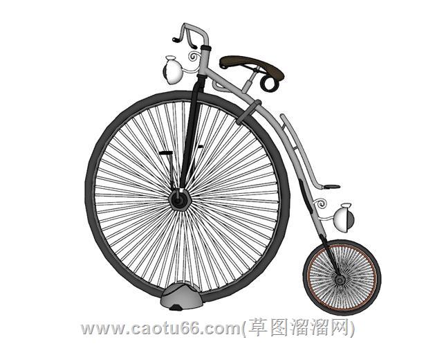 复古老旧自行车单车模型
