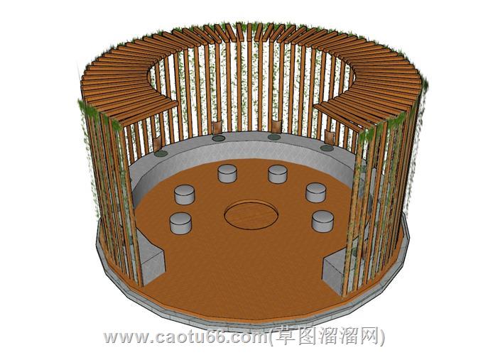圆形廊架模型
