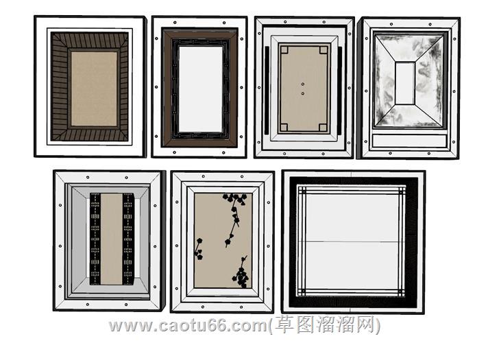 装饰画照片框模型