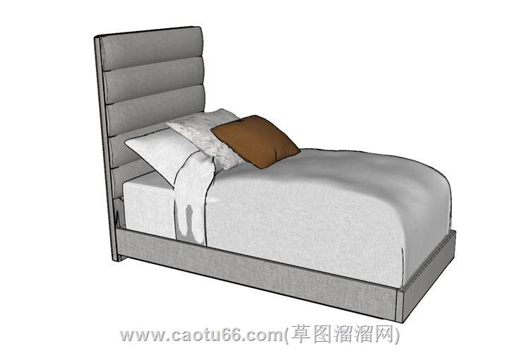单人床床铺模型