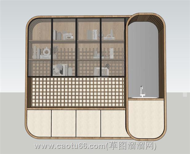 陶器柜子博古柜模型