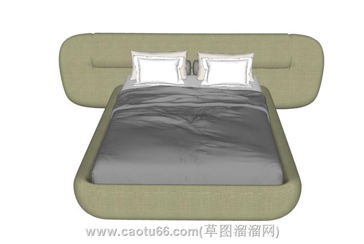 现代床铺家具模型