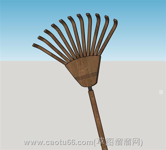 农用12齿搂草耙子农具模型