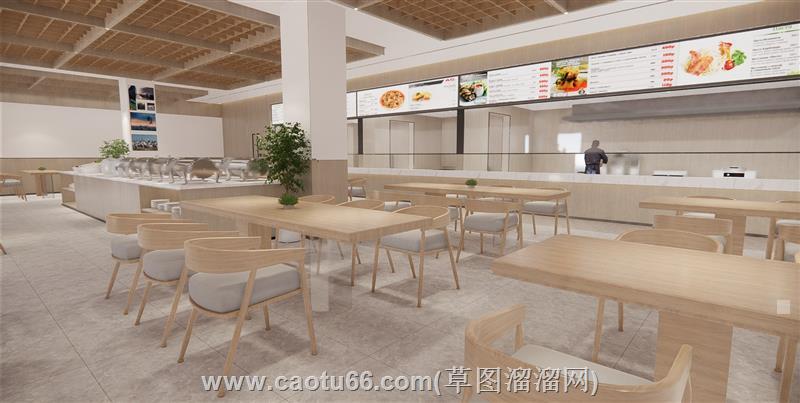 职工食堂餐厅自助餐模型