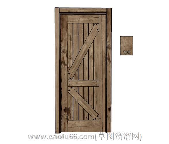 木门木板门模型