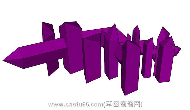 紫水晶几何体模型