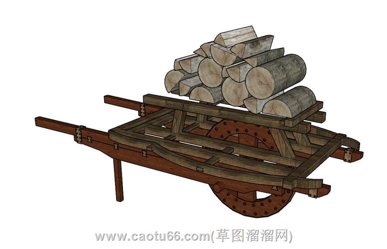 独轮车手推车模型