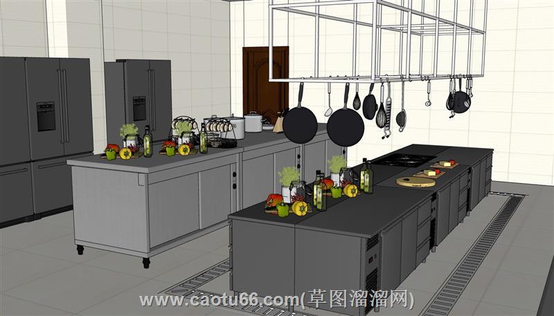 饭店后厨厨房模型
