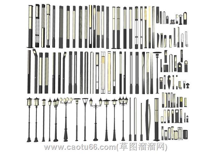高杆灯景观灯模型