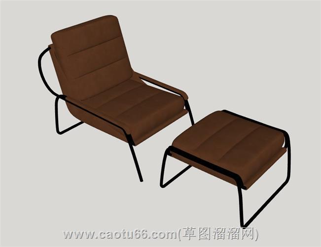休闲椅子脚凳模型