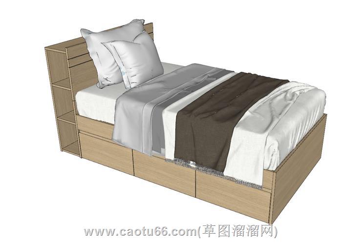 三合板单人床模型