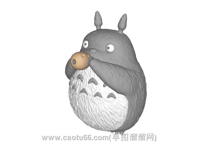 吃果仁的龙猫模型
