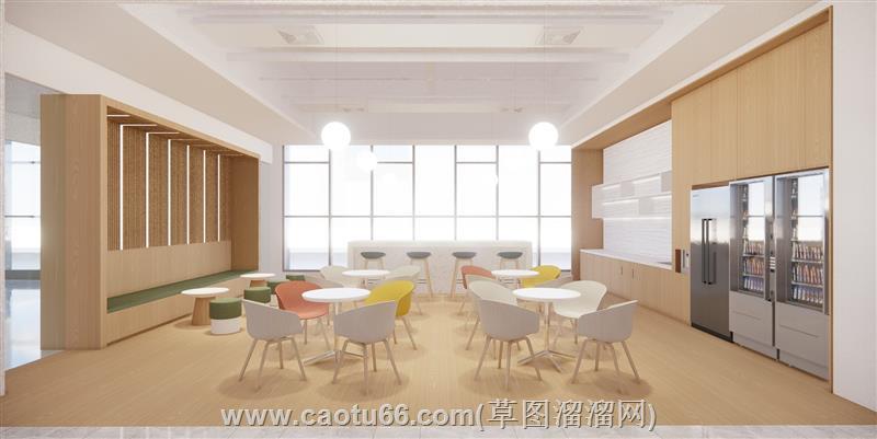 公司茶歇间茶水间洽谈区模型