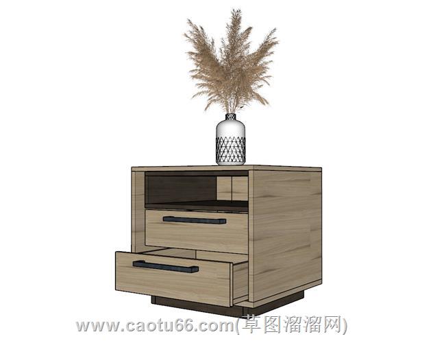 木质床头柜模型