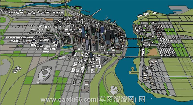 现代大城市规划建筑模型
