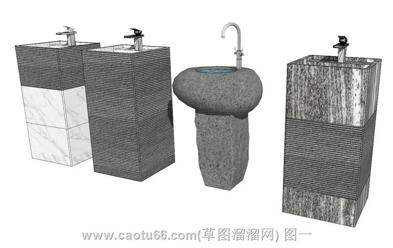 石制户外洗手盆模型