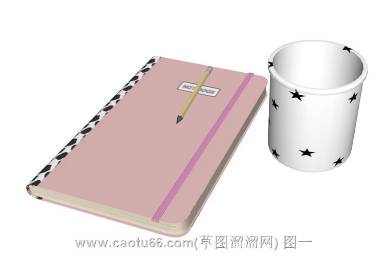 记事本铅笔杯子模型