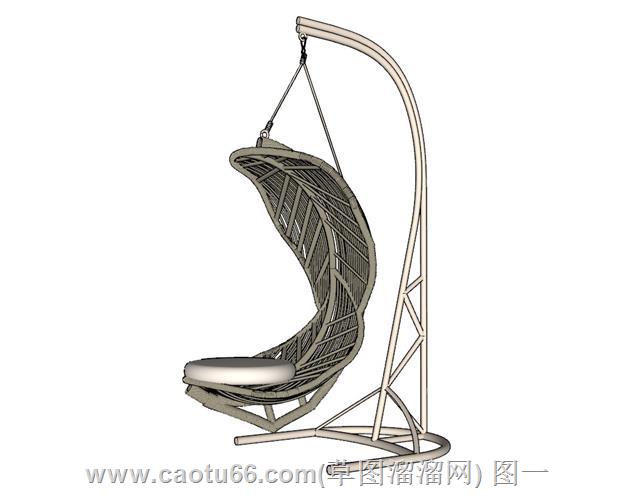 休闲藤椅吊椅模型