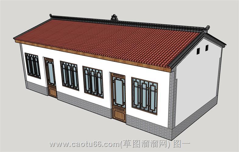 中式民居平房模型
