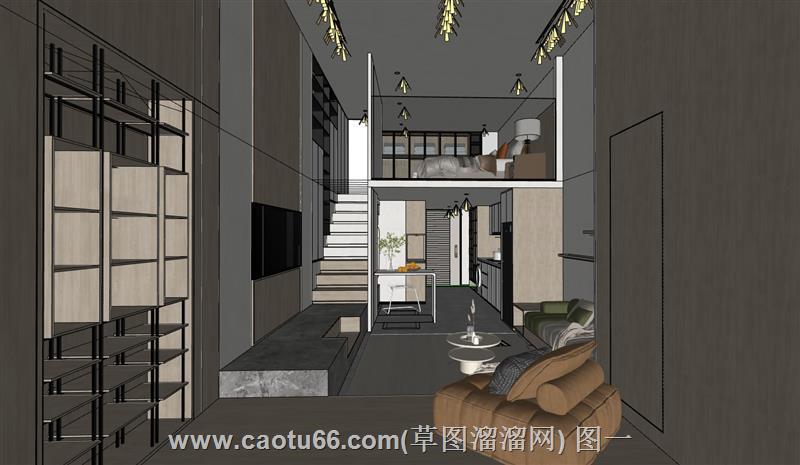 复式公寓家装空间模型