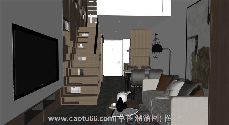 复式公寓单身住宅模型