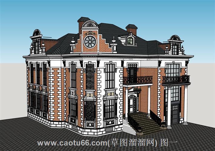 欧式独栋别墅住宅模型