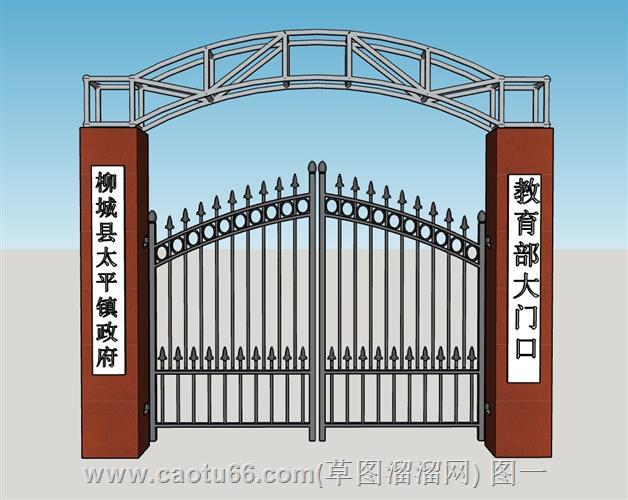 乡镇府大门口模型