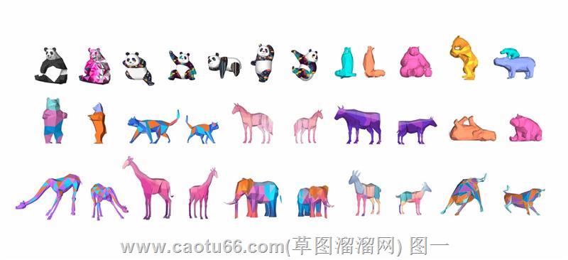 商业几何动物雕塑模型