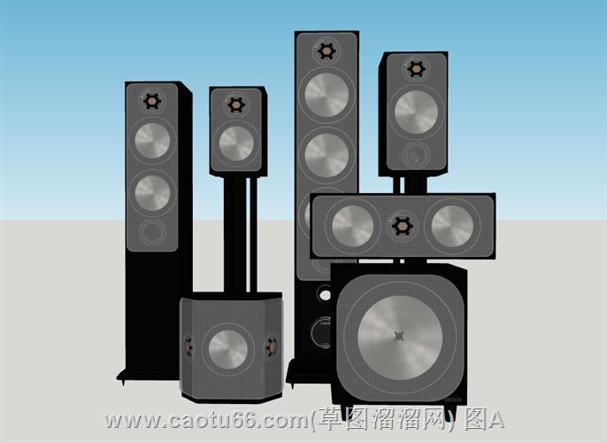音响低音炮扬声器模型