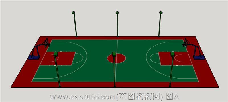 篮球场运动场模型