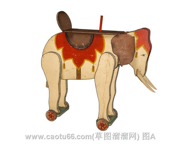 复古风木制大象模型免费下载