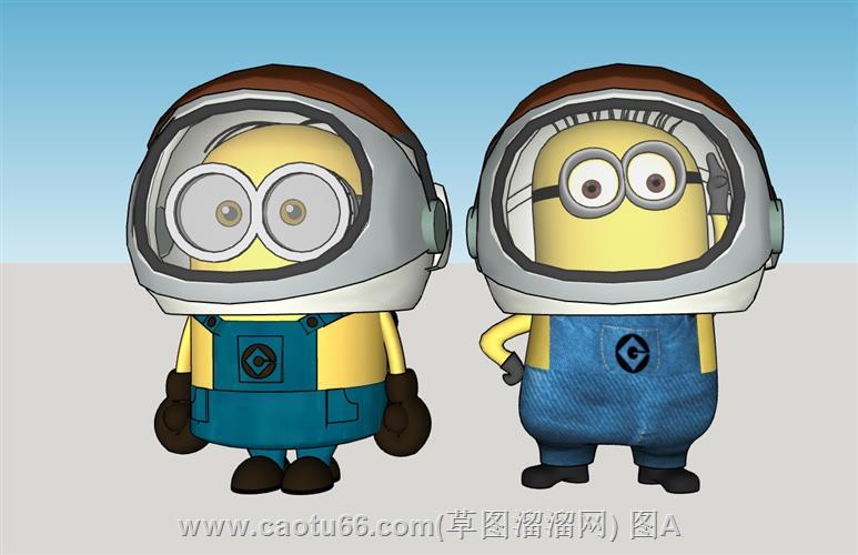 小黄人卡通人物模型
