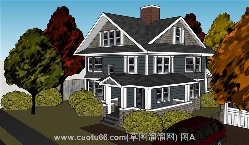 别错过！美式风格两层独栋住宅景观模型