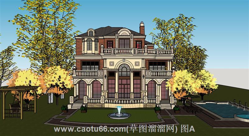 必藏！欧式风格别墅庭院一体化模型展示