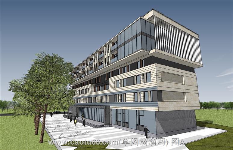 实用与美观兼具的福利院养老院建筑模型呈现