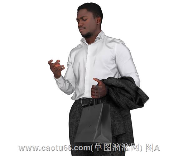 身着白衬衫配西装的黑人男士造型呈现