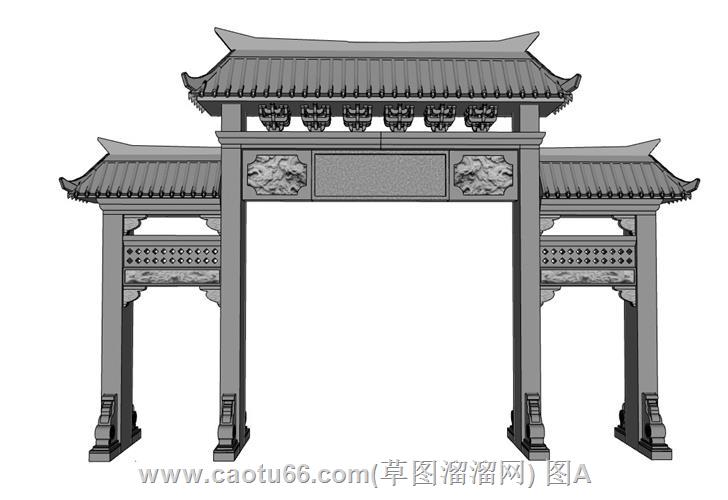 不容错过！村头中式门楼牌坊模型展示