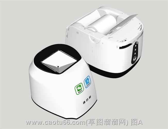 适用于收银场景的扫码器和小票机模型