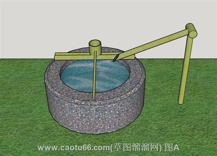 精致打造的日式惊鹿滴水景观样式模型呈现