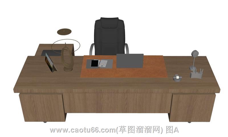 大气L形大班台办公桌模型展示