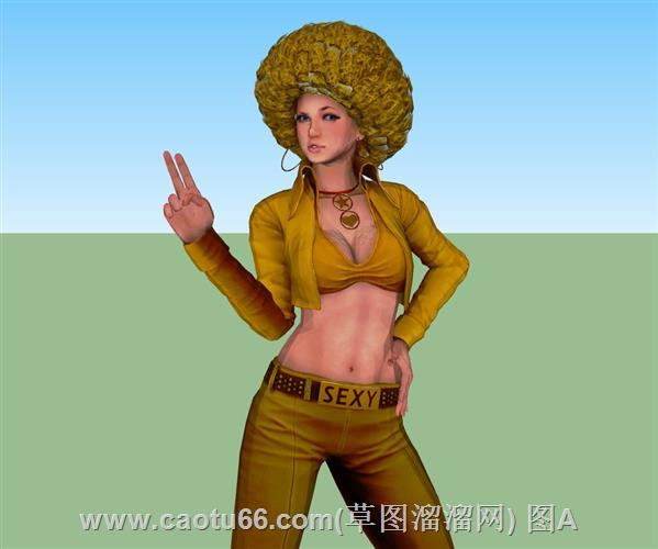了解呈现站立叉腰姿势的独特女孩人物模型