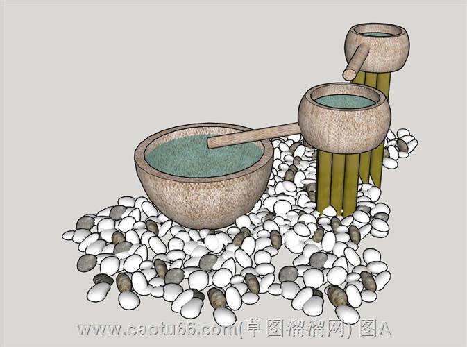 速取鹅卵石景观流水特色模型资源
