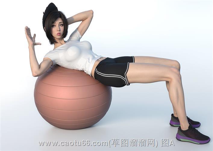 精准还原！做瑜伽的女孩人物模型展示