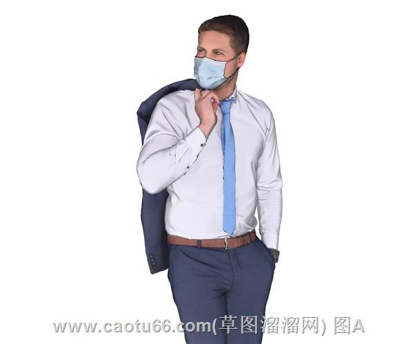 男子戴口罩人物模型下载与查看