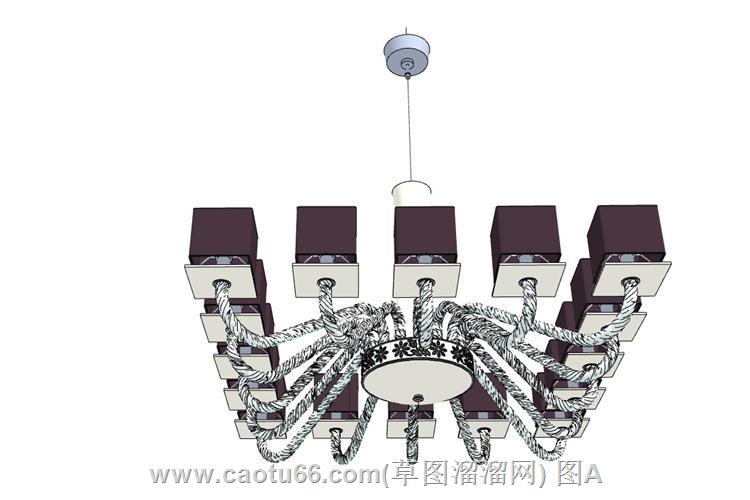 想要独特吊灯？方阵吊灯模型下载别错过