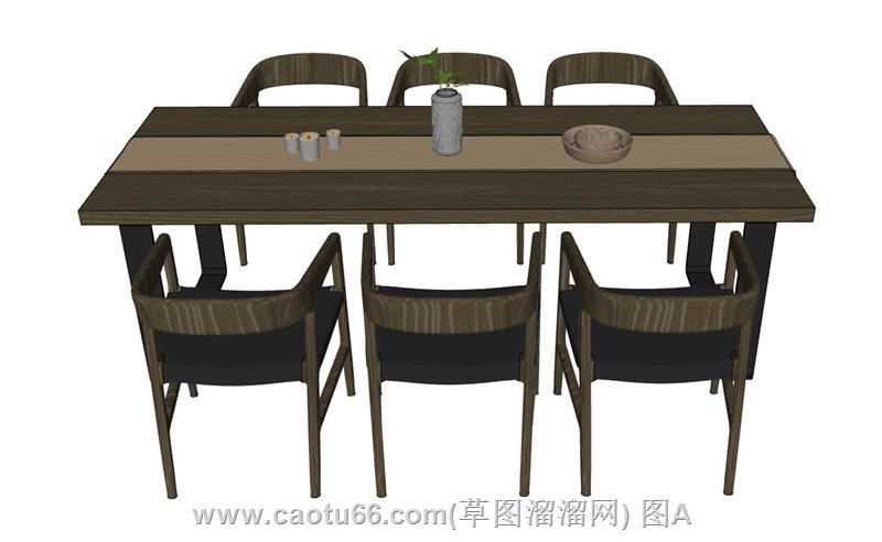 中式风格餐桌椅模型，打造传统韵味用餐空间