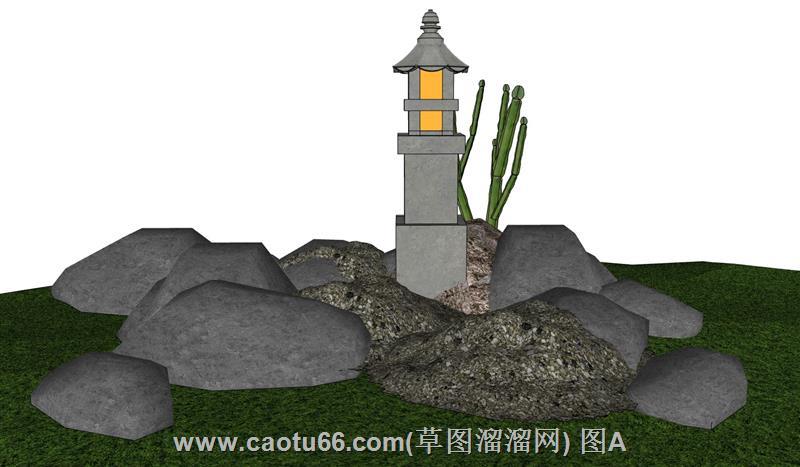 寻找特色景观灵感？石头景观灯模型来了