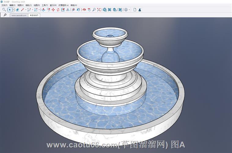 极具韵味的欧式圆形喷泉模型展示
