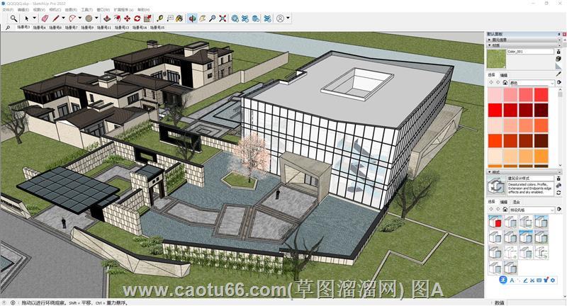 中式古典别墅建筑群模型，打造理想居住场景